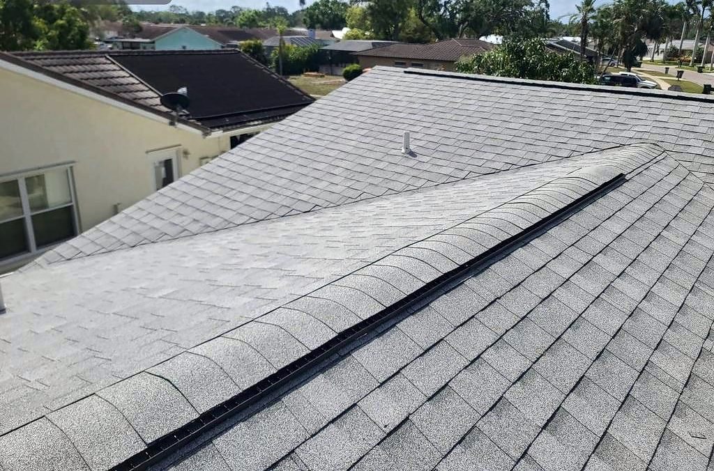 Shingle roof with ridge vent installed by Providential Roofing